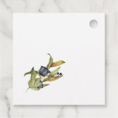 モダンフローラ |青と緑のメッセージカード フェイバータグ (裏面)