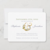 モダンフローラ |青と緑 |日付の保存 (裏面)