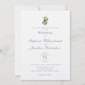 モダンフローラ |青と緑 | 結婚s 招待状 (裏面)