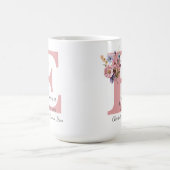 モダンフローラE – 名パーソナライズされた前 コーヒーマグカップ (中央)