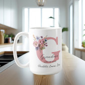 モダンフローラG – 名パーソナライズされた前 コーヒーマグカップ