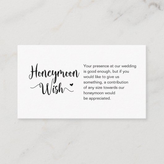 モダンフ素朴ァーム、ブラックスクリプト、ハネムーンウィッシュ エンクロージャーカード (正面)