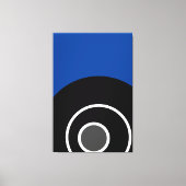 モダンブはっきりした王室のル白黒同心円アート キャンバスプリント (正面)