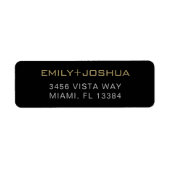 モダンブエレガントラックと金ゴールド差出人住所 ラベル (正面)