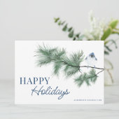 モダンブエレガントルーバードハッピーホリデーズビジネス シーズンカード (スタンド正面)