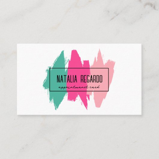 モダンブカラフルラシサロン 予約カード (正面)