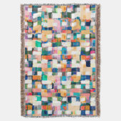 モダンブカラフルラシ絵を描抽象芸術 スローブランケット (正面縦)