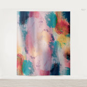 モダンブカラフルラシ絵を描抽象芸術 タペストリー (正面)