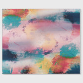 モダンブカラフルラシ絵を描抽象芸術 ラッピングペーパー (フラット)