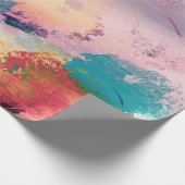 モダンブカラフルラシ絵を描抽象芸術 ラッピングペーパー (角)