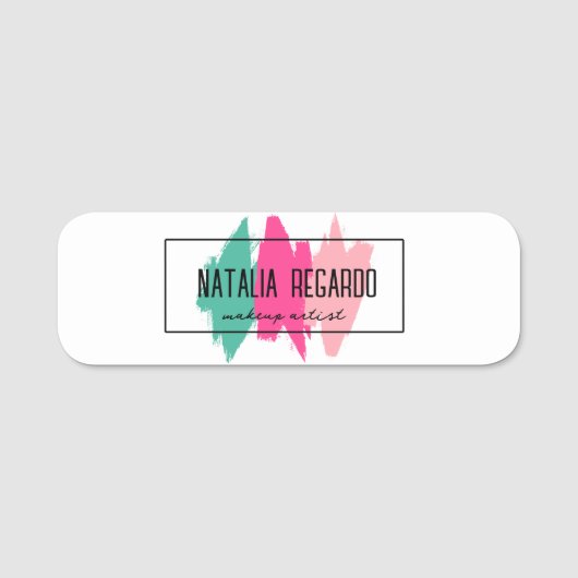 モダンブカラフルラシ線名タグ 名札 (正面)