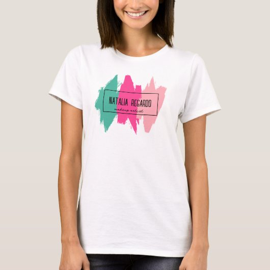 モダンブカラフルラシ線 Tシャツ (正面)