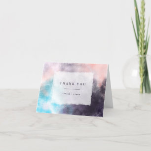 モダンブカラフル結婚シ サンキューカード