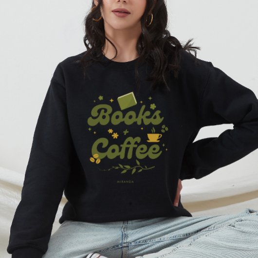 モダンブックス&コーヒー 本好きカスタムデザイン スウェットシャツ