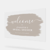 モダンブライダルシャワーウェルカムベージュ絵を描 アクリルサイン (傾斜)