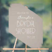 モダンブライダルシャワーウェルカム絵を描ベージュ アクリルサイン (ニュートラル)