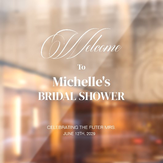 モダンブライダルシャワーウェルカム鏡デカール標識 ウィンドウサイン (シート2)