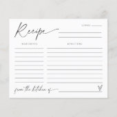 モダンブライダルシャワーゲーム活動レシピカード (正面)