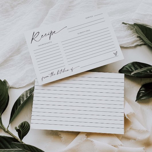 モダンブライダルシャワーゲーム活動レシピカード