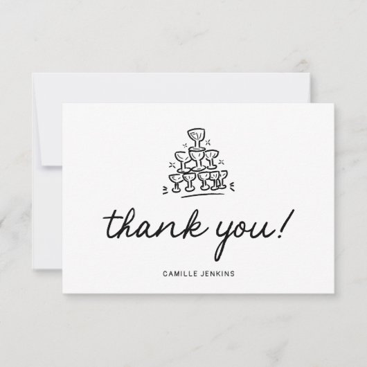 モダンブライダルシャワーサンキューカード サンキューカード (正面)