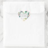 モダンブライダルシャワーシックワイドストライプバラ ハートシール (バッグ)