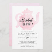 モダンブライダルシャワーティーパーティーピンク招待状 招待状 (正面/裏面)