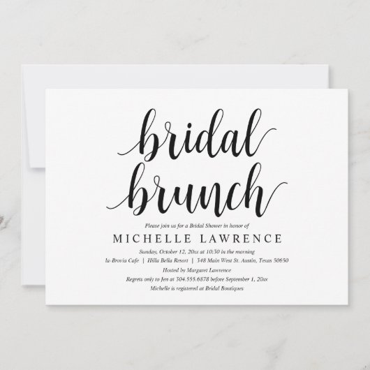 モダンブライダルシャワーブランチお祝い 招待状 (正面)