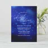 モダンブライダルシャワーブルーハート《写真》ぼけ味 招待状 (スタンド正面)
