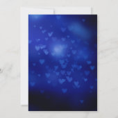 モダンブライダルシャワーブルーハート《写真》ぼけ味 招待状 (裏面)