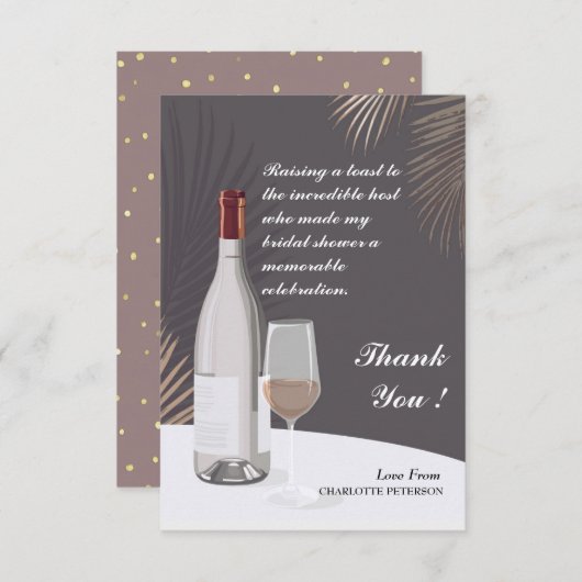 モダンブライダルシャワーホストありがとう ノートカード (正面/裏面)