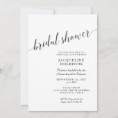 モダンブライダルシャワーミニマリストスクリプトタイポグラフィ 招待状 (正面)