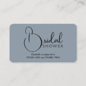 モダンブライダルシャワーレジストリほこりっぽい青 エンクロージャーカード (正面)