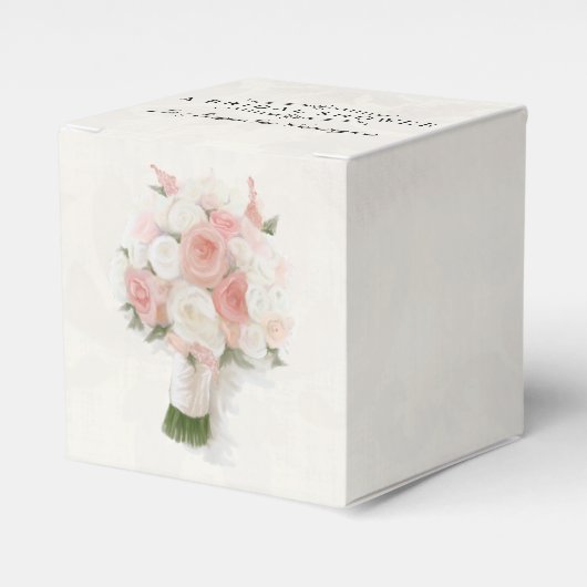 モダンブライダルシャワー英語バラタイポグラフィ賛成 フェイバーボックス (正面サイド)