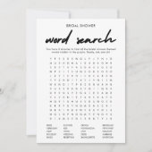 モダンブライダルシャワー語検索ゲームカード 招待状 (正面)