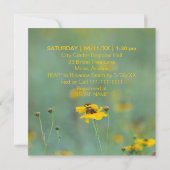 モダンブライダルシャワー黄山花写真 招待状 (裏面)