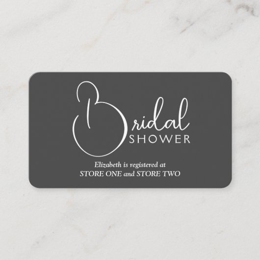 モダンブライダルシャワー エンクロージャーカード (正面)