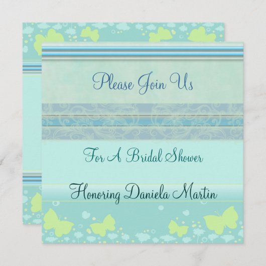 モダンブライダル/ウェディングシャワー招待状 招待状 (正面/裏面)