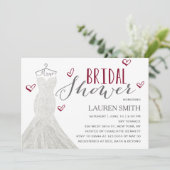 モダンブライド バーガンディ | ブライダルシャワー 招待状 (スタンド正面)