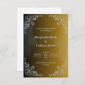 モダンブラウンの結婚式招待状 招待状 (正面/裏面)