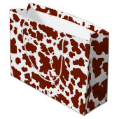 モダンブラウンカウスキンロデオアニマルプリント ラージペーパーバッグ (裏面アングル)