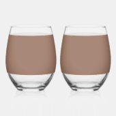 モダンブラウンステレスワイングラス ステムなしワイングラス (左)