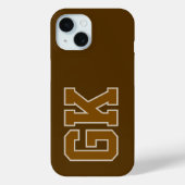 モダンブラウンモノグラムイニシャル Case-Mate iPhoneケース (裏面)