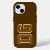モダンブラウンモノグラムイニシャル Case-Mate iPhoneケース (裏面)