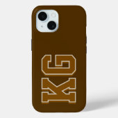 モダンブラウンモノグラムイニシャル Case-Mate iPhoneケース (裏面)