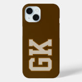モダンブラウンモノグラムイニシャル Case-Mate iPhoneケース (裏面)