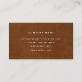 モダンブラウンレザーミニマル名刺 名刺 (裏面)