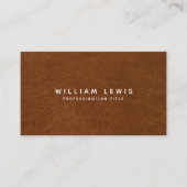 モダンブラウンレザーミニマル名刺 名刺 (正面)
