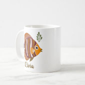 モダンブラウン熱帯魚 コーヒーマグカップ (正面左)