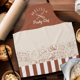 モダンブラウン素朴ベージュパティシエベーカリー エプロン