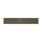 モダンブラウン＆ホワイトの結婚式 招待状ベリーバンド (フラット)